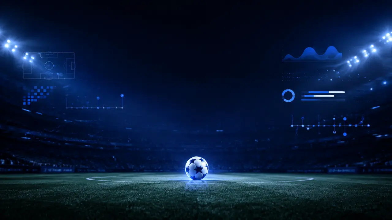 Illustration d’un match de Ligue des Champions avec superpositions de données en direct