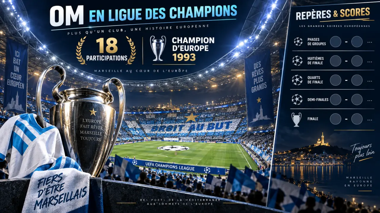 18 participations, un titre en 1993 et les scores de l’OM en Ligue des champions