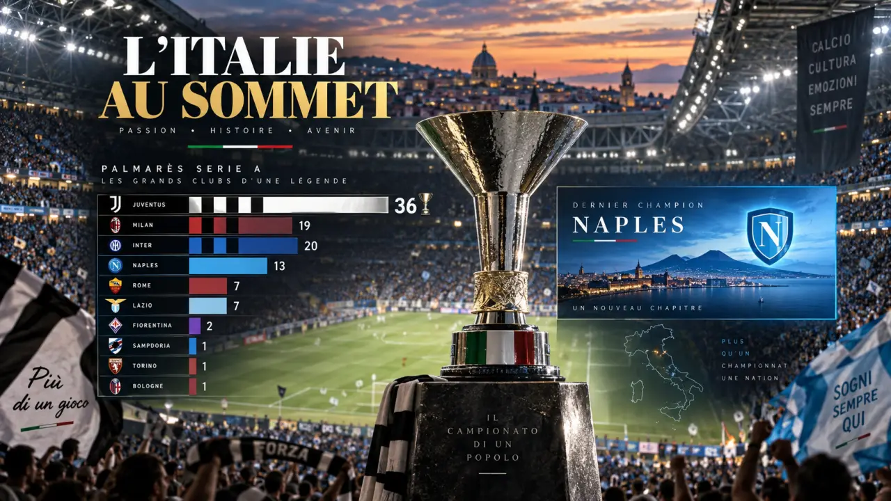 Palmarès de la Serie A : la Juventus en tête, Naples dernier champion